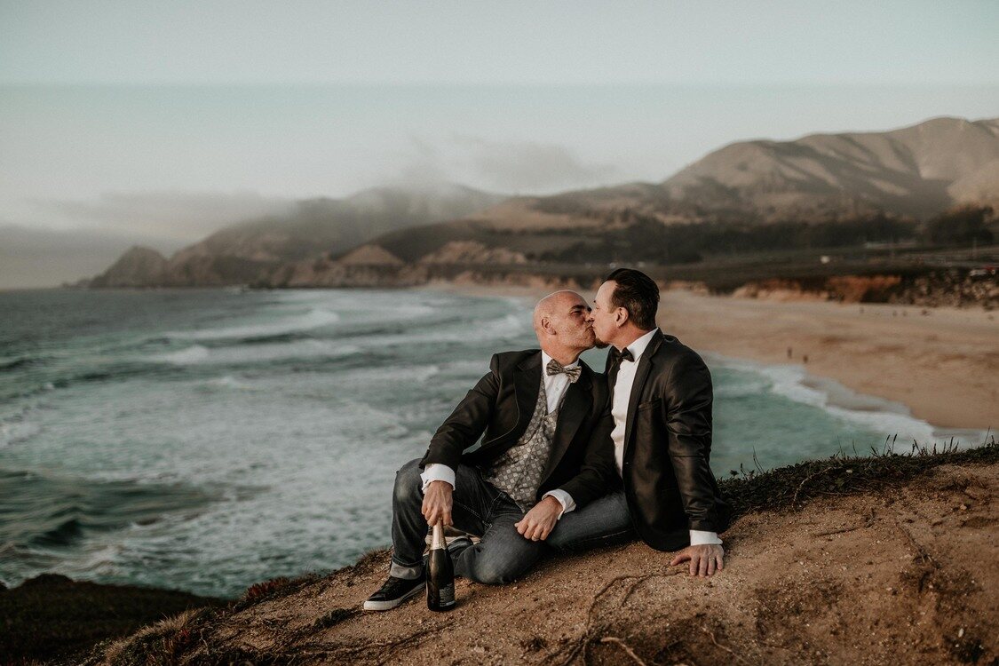 LGBTQ+ couple during elopement shoot