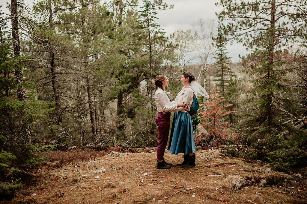 Couple eloping in a national park.