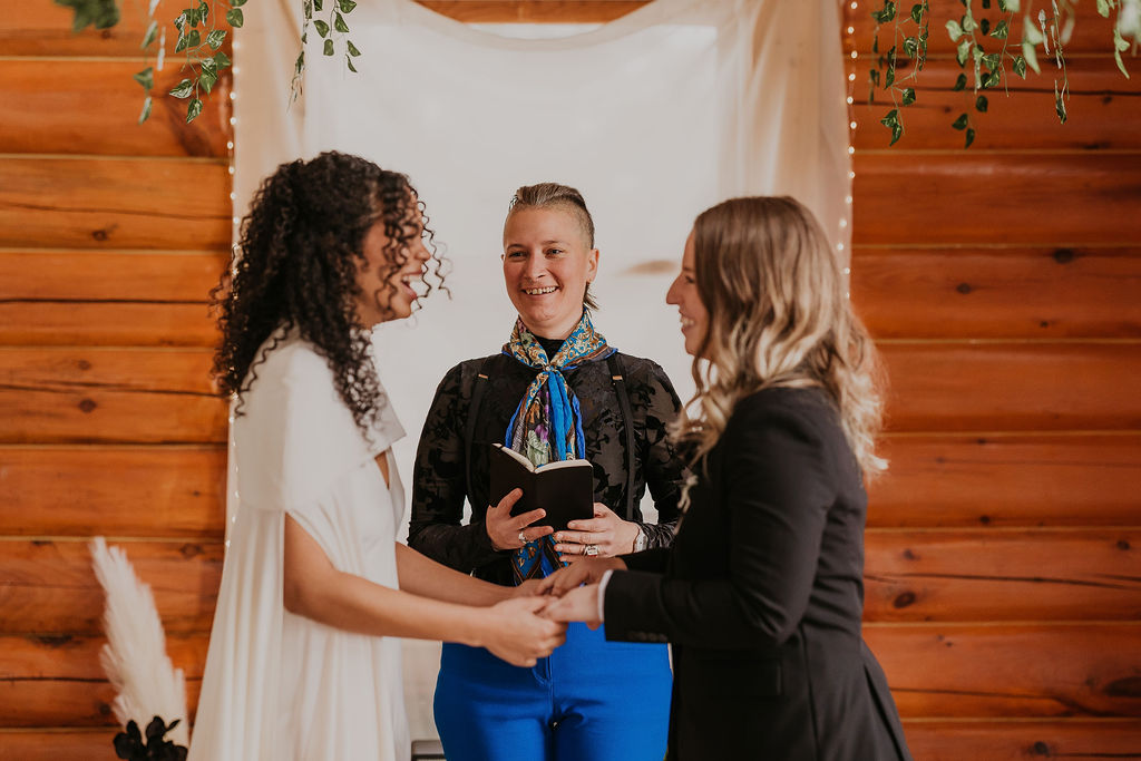 Elopement with an officiant.